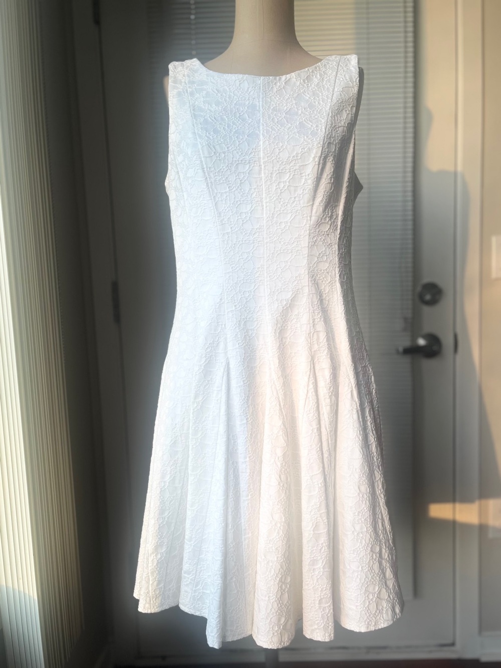 Eliza J White Lace Fit-and-Flare Mini Dress - Picture 1 of 6